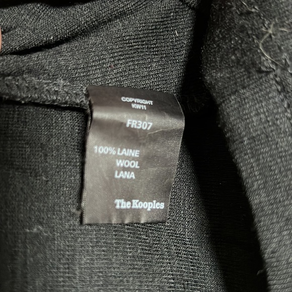 The Kooples black wool dress with leather collar, XS - Picture 6 of 7